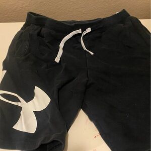 Under Armour Kids Black Shorts with White Logo
